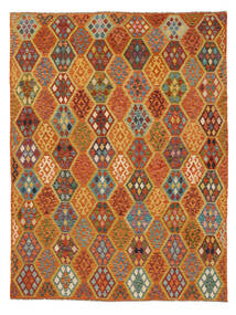 Tapis D'orient Kilim Afghan Old Style 260X341 Rouge Foncé/Marron Grand (Laine, Afghanistan)