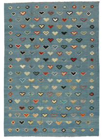 205X289 絨毯 キリム Nimbaft モダン ダークターコイズ/ダークブルー (ウール, アフガニスタン) Carpetvista