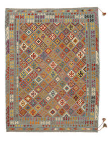 258X340 Tapete Oriental Kilim Afegão Old Style Castanho/Verde Grande (Lã, Afeganistão) Carpetvista