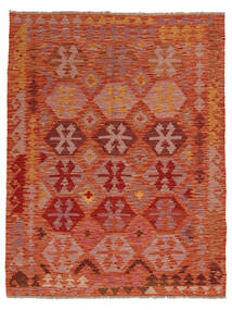  Kelim Afghan Old Style Matot 151X195 Tummanpunainen/Ruskea Carpetvista