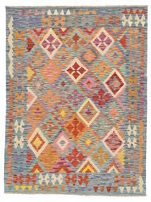 Kilim Afghan Old Style Rug 147X194 Dark Grey/Orange Wool, Afghanistan Carpetvista