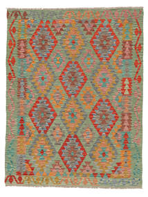 152X196 Kelim Afghan Old Style Teppe Orientalsk Grønn/Brun (Ull, Afghanistan) Carpetvista