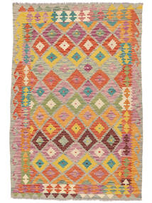  キリム アフガン オールド スタイル 絨毯 123X186 ウール 茶色/ダークイエロー 小 Carpetvista