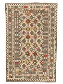 202X313 Kelim Afghan Old Style Vloerkleed Bruin/Oranje Afghanistan Carpetvista