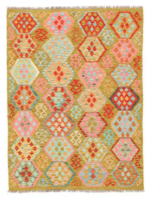 132X179 Kelim Afghan Old Style Vloerkleed Oosters Oranje/Rood (Wol, Afghanistan) Carpetvista