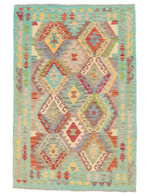  Kilim Afghan Old Style Tappeto 120X182 Di Lana Verde/Arancione Piccolo Carpetvista