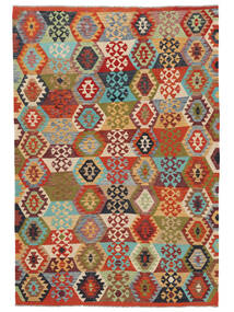 204X297 Alfombra Oriental Kilim Afghan Old Style Marrón/Rojo Oscuro (Lana, Afganistán) Carpetvista
