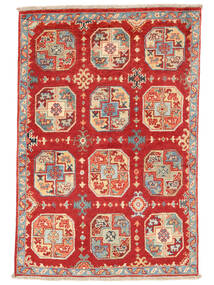 Kazak Fine Rug 80X120 Dark Red/Beige Wool, Afghanistan Carpetvista