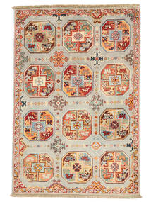  Orientalischer Kazak Fine Teppich 81X119 Braun/Gelb Wolle, Afghanistan Carpetvista