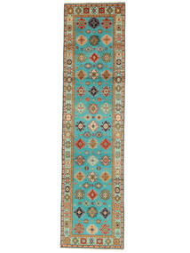78X311 Kazak Fine Teppich Orientalischer Läufer Braun/Grün (Wolle, Afghanistan) Carpetvista