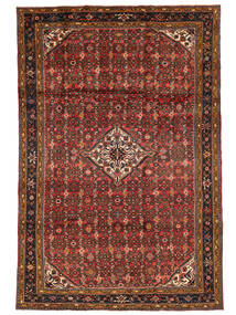 206X307 Tapete Oriental Hosseinabad Preto/Vermelho Escuro (Lã, Pérsia/Irão) Carpetvista