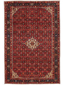 絨毯 オリエンタル ホセイナバード 208X308 ブラック/ダークレッド (ウール, ペルシャ/イラン)
