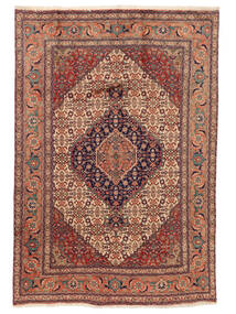  Orientalisk Tabriz Matta 197X286 Mörkröd/Brun Ull, Persien/Iran Carpetvista