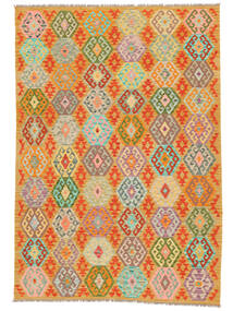  Kilim Afghan Old Style Tappeto 206X297 Di Lana Arancione/Marrone Carpetvista