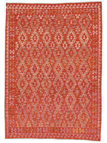 210X293 Tappeto Kilim Afghan Old Style Orientale Rosso Scuro/Rosso (Lana, Afghanistan) Carpetvista