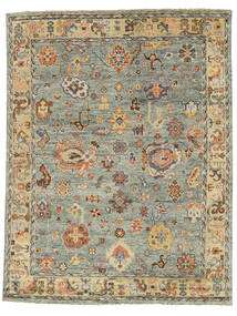 絨毯 オリエンタル ウサク インド 233X300 茶色/ダークグリーン (ウール, インド)