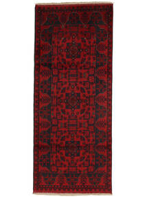  Orientalisk Afghan Khal Mohammadi 82X191 Hallmatta Svart/Mörkröd Ull, Afghanistan Carpetvista