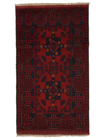 74X131 Afghan Khal Mohammadi Vloerkleed Oosters Zwart/Donkerrood (Wol, Afghanistan) Carpetvista