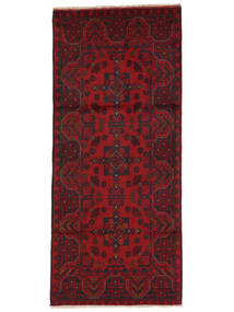 Afghan Khal Mohammadi 81X190 Hallmatta Svart/Mörkröd Ull, Afghanistan Carpetvista