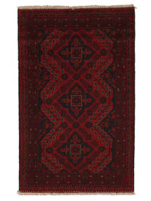 絨毯 アフガン Khal Mohammadi 76X120 ブラック/ダークレッド (ウール, アフガニスタン)
