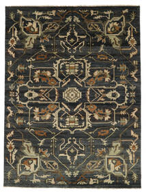  Orientalischer Usak Indisch Teppich 237X313 Schwarz/Braun Wolle, Indien Carpetvista