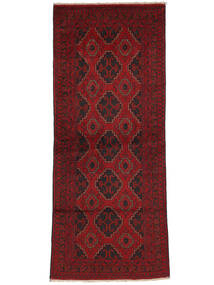  Afegão Khal Mohammadi Tapete 76X190 Lã Preto/Vermelho Escuro Pequeno Carpetvista