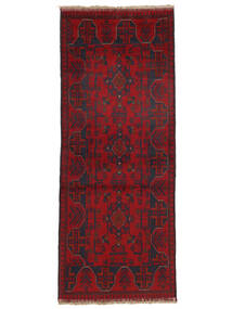 77X190 Afghan Khal Mohammadi Teppich Orientalischer Läufer Schwarz/Dunkelrot (Wolle, Afghanistan) Carpetvista