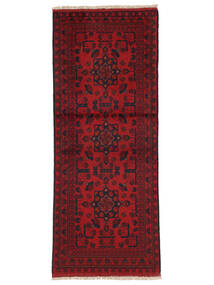 76X190 Dywan Afgan Khal Mohammadi Orientalny Chodnikowy Czarny/Ciemnoczerwony (Wełna, Afganistan) Carpetvista