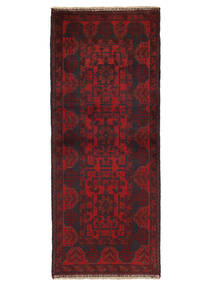 80X192 絨毯 アフガン Khal Mohammadi オリエンタル 廊下 カーペット ブラック/ダークレッド (ウール, アフガニスタン) Carpetvista
