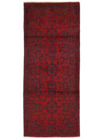 84X198 Tapis Afghan Khal Mohammadi D'orient De Couloir Rouge Foncé/Noir (Laine, Afghanistan) Carpetvista