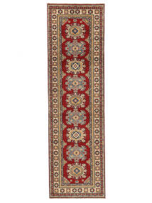 Tapete Oriental Kazak Fine 83X290 Passadeira Castanho/Vermelho Escuro (Lã, Afeganistão)