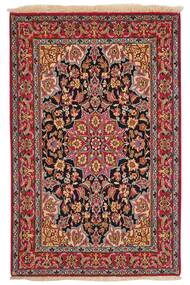  79X119 Isfahan Seide Kette Teppich Dunkelrot/Braun Persien/Iran