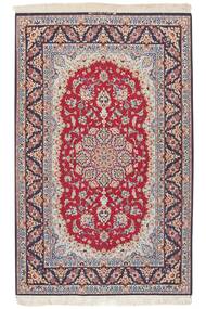 128X204 絨毯 オリエンタル イスファハン シルク 経糸 ダークレッド/茶色 (ウール, ペルシャ/イラン)