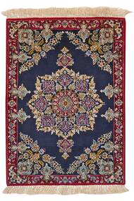 Isfahan Zijde Schering Vloerkleed 69X96 Zwart/Bruin Wol, Perzië/Iran