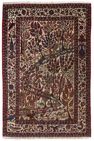 絨毯 ペルシャ イスファハン シルク 経糸 212X322 ブラック/茶色 (ウール, ペルシャ/イラン)
