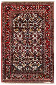 102X151 Alfombra Isfahan De Seda Urdimbre Oriental Negro/Rojo Oscuro (Lana, Persia/Irán)