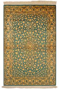 99X149 Qum Seide Teppich Orientalischer Orange/Schwarz (Seide, Persien/Iran)