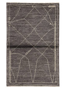Berber Style Rug 97X150 Black/Brown Wool, Afghanistan Carpetvista