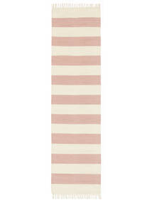  80X300 소 면화 Stripe 러그 - 핑크색 면화