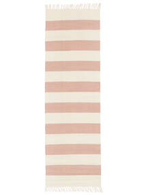  80X250 Lille Cotton Stripe Tæppe - Lyserød Bomuld