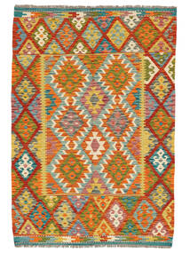 129X188 Tapete Kilim Afegão Old Style Oriental Laranja/Vermelho (Lã, Afeganistão) Carpetvista