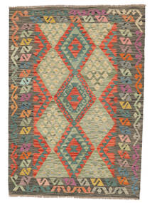  Orientalsk Kelim Afghan Old Style Teppe 122X172 Mørk Grønn/Brun Ull, Afghanistan Carpetvista