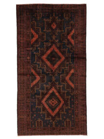Belutsch Teppich 135X250 Schwarz/Dunkelrot Wolle, Afghanistan Carpetvista