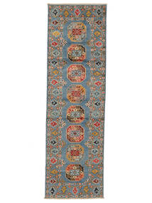 84X280 Kazak Fine Teppich Orientalischer Läufer Braun/Dunkelgrau (Wolle, Afghanistan) Carpetvista