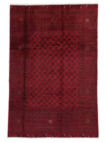 195X287 Belutsch Teppich Orientalischer Schwarz/Dunkelrot (Wolle, Afghanistan) Carpetvista