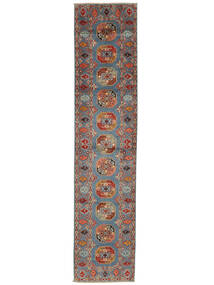  88X393 Kazak Fine Vloerkleed Tapijtloper Donkerrood/Donker Geel Afghanistan Carpetvista
