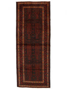 絨毯 バルーチ 115X293 廊下 カーペット ブラック/ダークレッド (ウール, アフガニスタン)