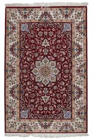 Isfahan Silke Renning Teppe 107X164 Svart/Mørk Rød Ull, Persia/Iran
