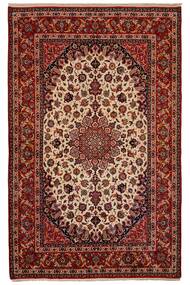Tapete Persa Isfahan Seda Trama 148X228 Preto/Vermelho Escuro (Lã, Pérsia/Irão)