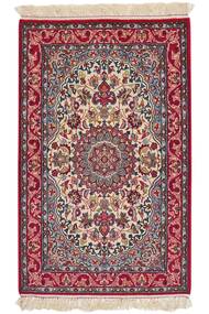  Oriental Isfahan Silk Warp Rug 71X113 Dark Red/Brown Wool, Persia/Iran
